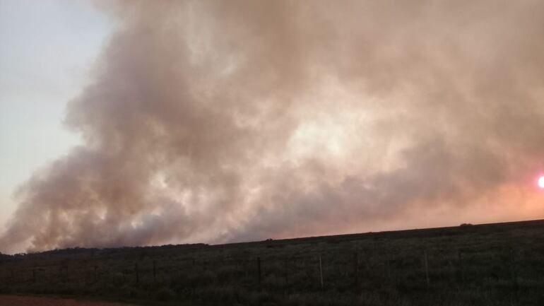 Los humedales del Lago Ypoá siguen quemándose.
