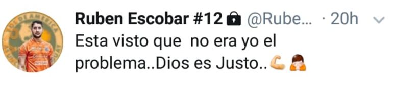 El mensaje de Rubén Escobar.