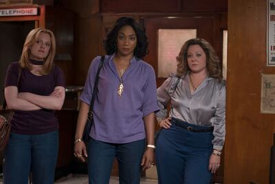 Elisabeth Moss, Tiffany Haddish y Melissa McCarthy en "Las reinas del crimen".