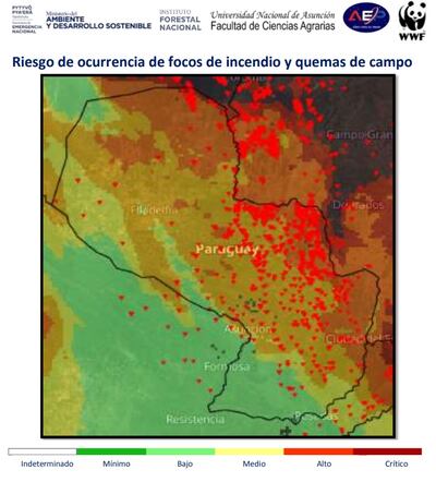 Riesgo de ocurrencia de focos de incendio.