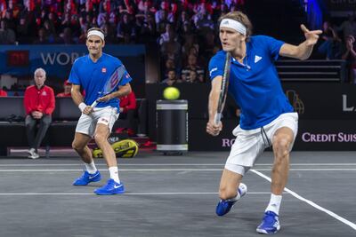 Federer y Zverev consiguieron el punto en dobles para Europa.