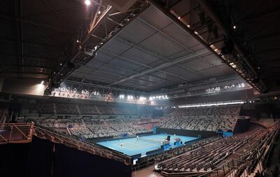 Una vista del Melbourne Arena con la checa Karolina Pliskova en una sesión de práctica.