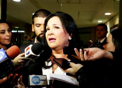 La imputada senadora María Eugenia Bajac (PLRA, llanista).