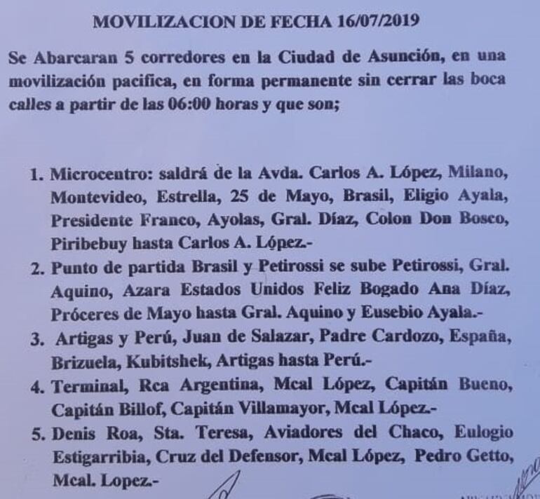 Comunicado de la Asociación de Taxistas.