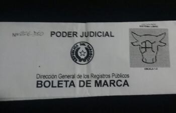 Marca del ganado robado de la estancia Taguato.