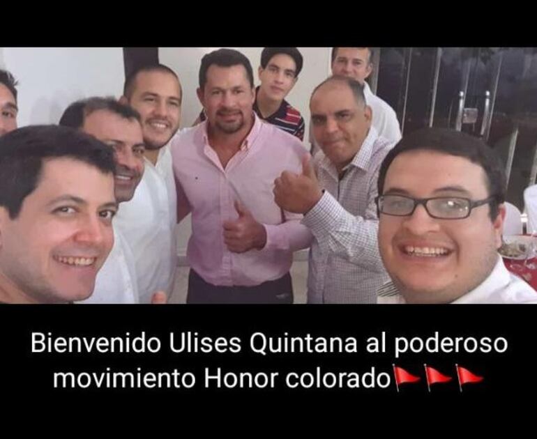 Miembros de Honor Colorado le dieron la bienvenida a Quintana.