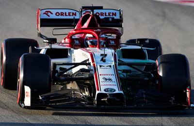 El finlandés Kimi Raikkonen fue uno de los destacados en los entrenamientos de pretemporada con su Alfa Romero (EFE).