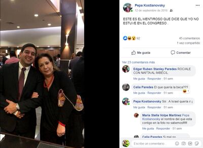 La concejala Josefina Kostianovsky acusó de mentiroso al concejal José Alvarenga por decir que ella no participó del congreso en Miami. Sin embargo, ella no está en la lista de participantes.