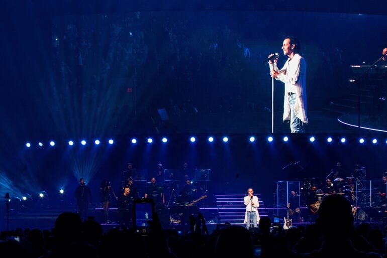 Marc Anthony durante su concierto en el Madison Square Garden, en pleno corazón de Manhattan, donde deleitó al público con una larga lista de éxitos a las que sumó canciones de su último álbum, "Opus".