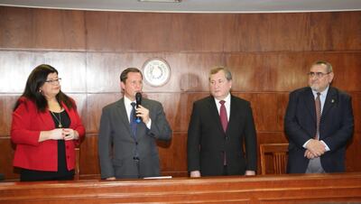 De izq. a der. Carolina Llanes, Alberto Martínez Simón, Eugenio Jiménez Rolón y Antonio Fretes.
