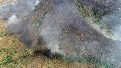 Numerosos focos de incendio en la Chapada dos Guimarães en el estado de Mato Grosso (Brasil).