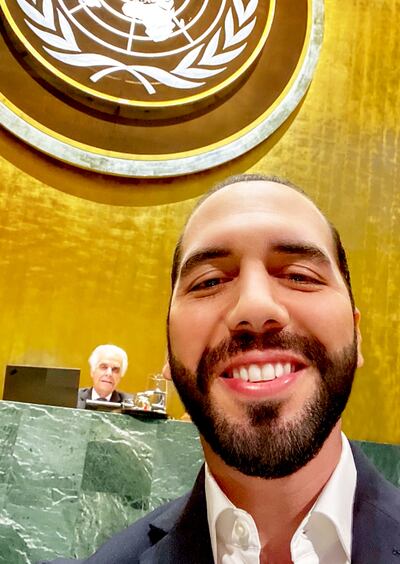 Selfi en la ONU del presidente millenial de El Salvador, Nayib Bukele.