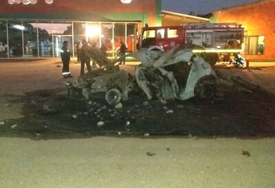 Así quedó el automóvil tras el accidente fatal.