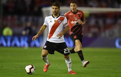 Leonardo Ponzio en un partido de esta Copa Libertadores.