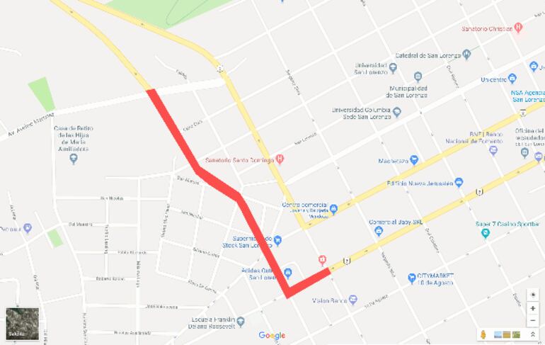 La secci&oacute;n de la Ruta 2 que estar&aacute; cerrada el fin de semana (en rojo)