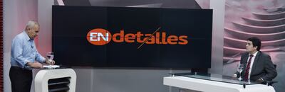 El periodista Pablo Guerrero y el director de Rendición de la CGR Mario Florenciáñez, anoche en el programa En Detalles de ABC TV.