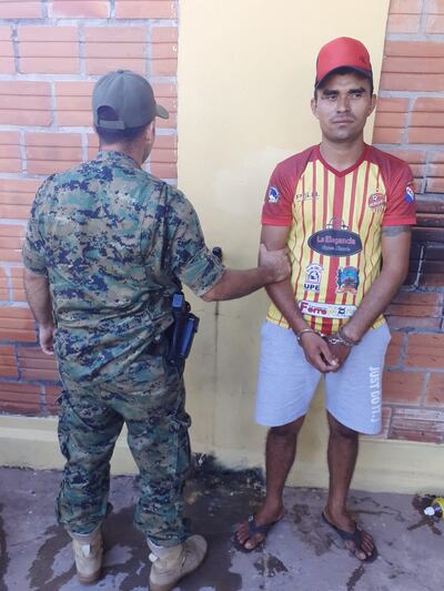 Eder Odail Medina, detenido el domingo en Horqueta.