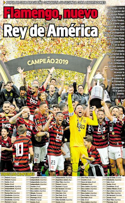 FLAMENGO , NUEVO REY DE AMÉRICA