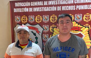 Detenidos por robo a supermercado Renacer II en Salto del Guairá.