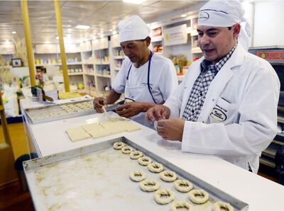 Estands del gremio de  industrias molineras, donde cada tarde se realizan demostraciones de elaboración de panificados.