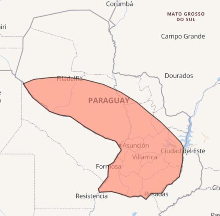 Zona de influencia del sistema de tormentas, según Meteorología.