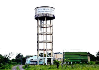 Tanque instalado en Chaco’i que depende de la administración de Junta de Saneamiento de Puerto José Falcón, que actualmente está sobrepasado.