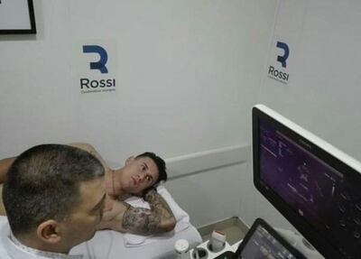 Adam Bareiro durante la revisión médica en San Lorenzo de Almagro.