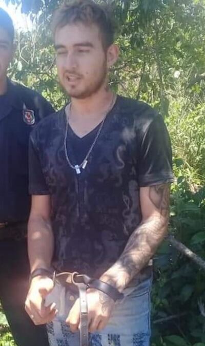 Zacarías Ezequiel Alvarenga González (20), aprehendido.