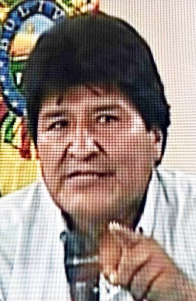 Evo Morales en su última aparición en la televisión.