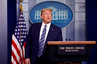 El presidente de los Estados Unidos, Donald J. Trump, durante una conferencia de prensa, ayer.