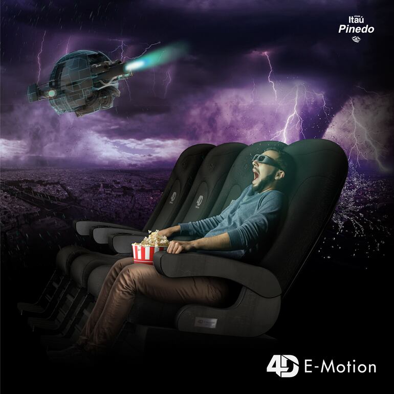 Los asientos vibran en momentos de mucha acción, para sentir la adrenalina de los personajes.