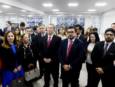 En el centro, Jaime Bestard (ANR, cartista), y el ministro de Justicia, Julio Javier Ríos, en un acto oficial ayer.