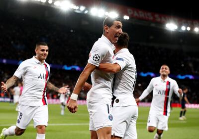 Angel di María anotó los goles en el triunfo del Paris Saint Germain ante el Real Madrid.