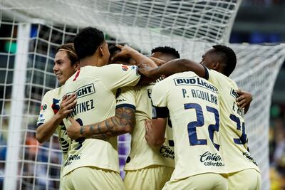 El festejo de los jugadores del América.