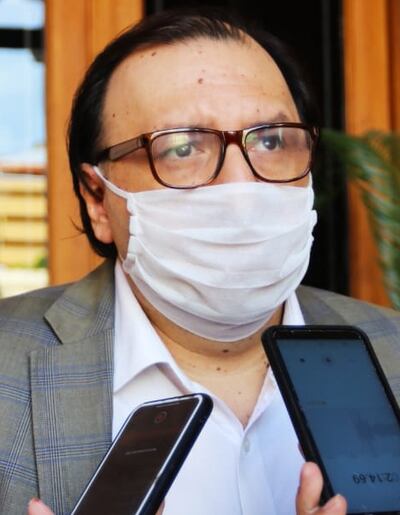 Carlos Florentín, titular del Banco Nacional de Fomento (BNF).  informó  en Palacio de López sobre las solicitudes de créditos.