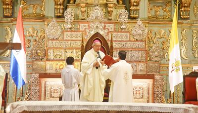 La misa de resurrección se celebró ayer a las 11:00 en la Catedral de Asunción y fue presidida por  el arzobispo de Asunción.