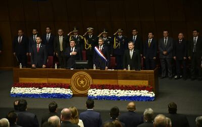Acto de informe de gestión del Presidente Mario Abdo Benítez.