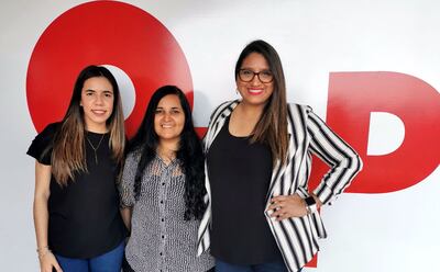 Amira Salomón (ejecutiva de medios), Daia Galeano (planner digital) y  Gabriela López (coordinadora general), del equipo local de OMD.