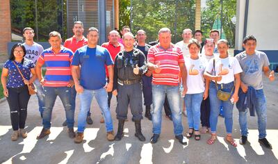 Los funcionarios de la Penitenciaría Regional de Villarrica realizaron ayer una manifestación.