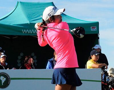 La golfista amateur paraguaya Viviana Prette, quien presentó un primer recorrido con 71 impactos y está cuarta en Córdoba.