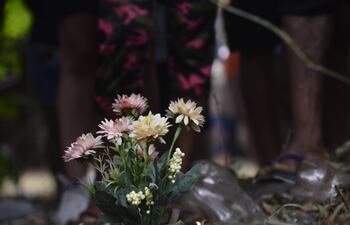 Marcha por la niña indígena asesinada en la zona donde fue arrojado su cadáver, cerca de la Terminal de Ómnibus de Asunción.