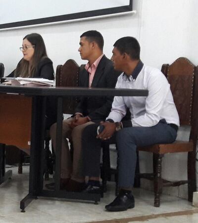 Nelson Ariel Riveros y Carlos Antonio Meza, durante el juicio oral y público.