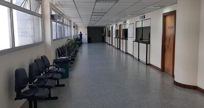 Así lucen los pasillos del Palacio de Justicia de Asunción durante la emergencia sanitaria.