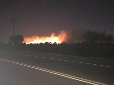 Incendio de pastizales cerca de la ruta Luque - San Bernardino.