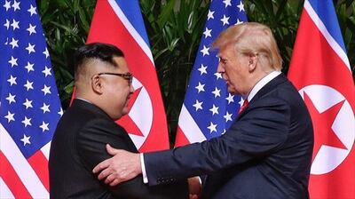 Reunión entre Kim Jong-un y Donald Trump en Singapur. (Foto de archivo, EFE)