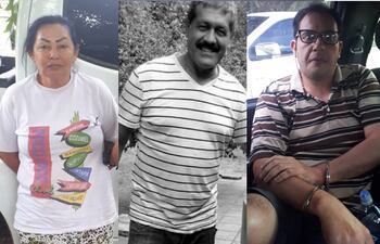 Los tres protagonistas del crímen. Patrona Franco, Lino Ayala y Ever Domínguez.