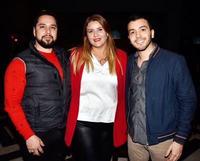 Sergio Carmona, Ofelia Carmona y Christian Lombardo.