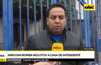 Arrojan bomba molotov a casa del intendente de Villa Elisa
