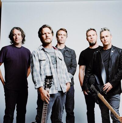 La banda de rock Pearl Jam.