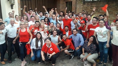 Convocatoria de hurreros frente a la vivienda de Horacio Cartes.